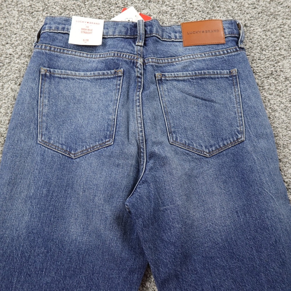 NEW Lucky Brand Jeans Womens 6 Dark Blue Denim Pants High Rise Straight Stretch - Picture 13 of 16